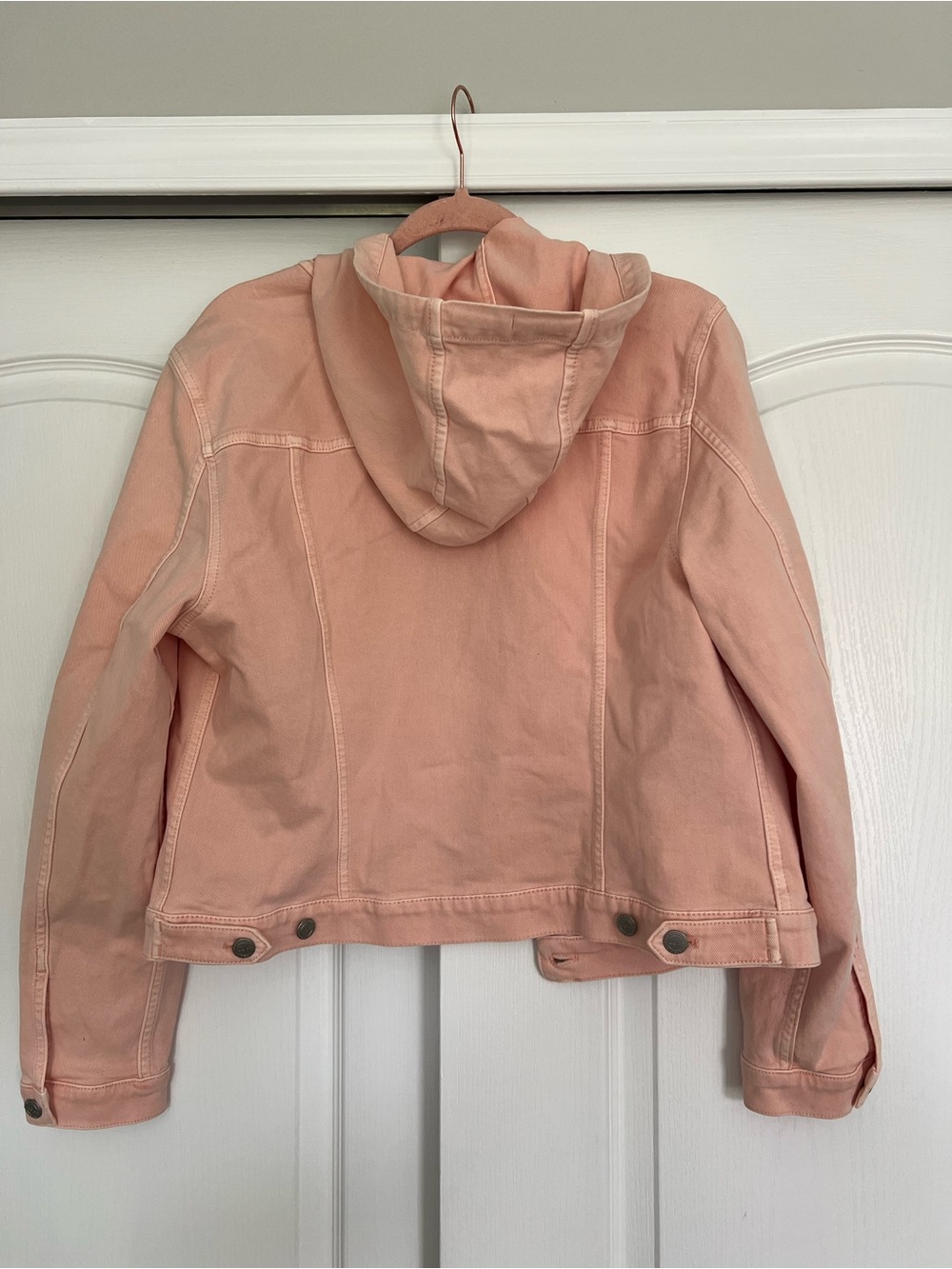 NWT LOFT Peach Hooded Denim Jacket - Picture 3 of 3